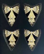 Olivia Riegel Gold Bow Napkin Rings With Crystals, Set Of 4 picture