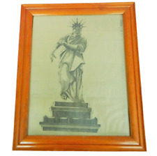 Vintage framed Lady Liberty political editorial newspaper cartoon picture
