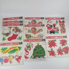 Vintage COLOR CLINGS Christmas Cling Window Decoration Lot Reusable Stickers  picture