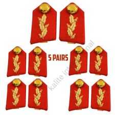 Gorget Collar Red Gold Leaf Patch FAD No.Dress Military  Collar's 5 Pairs Lot picture