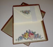 Vintage Hallmark Farmhouse Stationary & Env. Cottage Rose Pink Yellow Floral  picture