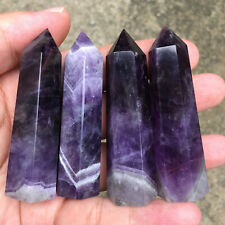 Natural Dream Amethyst Quartz Crystal Obelisk Wand Tower Point Healing Reiki 1PC picture