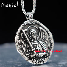 MENDEL Mens Catholic Christian Saint St Michael Medal Medallion Pendant Necklace picture