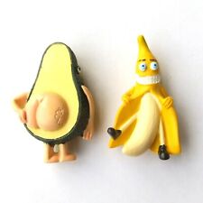 2pcs Funny Banana Avocado Yellow Green Cartoon 3D Fridge Magnet Fun Decor Gift picture