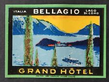 Antique Tag HOTEL BELLAGIO Lago di Como Suitcase Luggage Label 3 11x8cm picture
