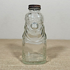 1953 Vintage Grapette Soda Clown Bank Clear Glass Bottle 7¼” w/ Coin Slot Lid picture