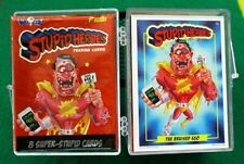 STUPID HEROES STICKERS CARDS COMPLETE 110 BASE SET W/WRAPPER IN CASE*GPK STYLE picture