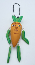 Anthropomorphic Carrot Ornament with dangling arm and legs Vegetable Vintage picture