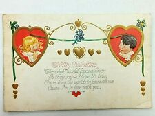 Vintage Postcard 1926 To My Valentine The Whole World Loves a Lover Two Hearts picture