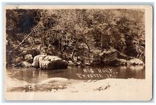 1936 Big Rock River Scene Fayette Iowa IA RPPC Photo Posted Postcard picture