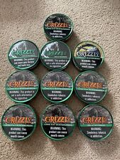 (10) Obsolete Grizzly Wintergreen Long Cut Limited Edition Cans Hard To Find picture