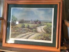 Gary Hawk Signed Print TEXAS SPRINGTIME Framed Matted Popular Western ARTIST 85 picture