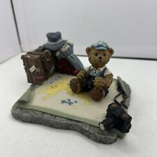 Vtg Resin Teddy Bear On A Map Handpainted Figure (A. Richesco Corporation) picture