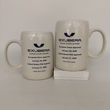 2 Exubera Coffee Cups 2006 Pharmaceutical Collectible Drug Rep Discontinued picture