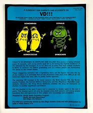 1972 VD Venereal Diseases STDS Vintage Sexual Health Bulletin Gonorrhea Syphilis picture
