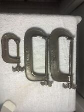 3 Vintage Sargent USA Heavy Duty C Clamps W/Bat Wing Nuts - picture