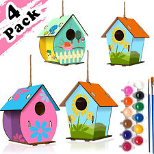 4 Packs Bird House Crafts for Kids Ages 5-12 Buildable Paint DIY Bird Feeder Kit picture