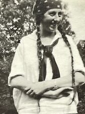 SE Photograph Woman Braided Handkerchief 1910-20's picture