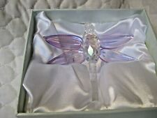 Oleg Cassini Crystal Dragonfly W/Lavender Wings, Clear Crystal Body-Signed-NIB picture