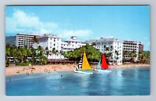 Honolulu HI-Hawaii, Moana Hotel, Surfrider, Advertising, Vintage Postcard picture