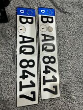 REAL GERMAN LICENSE PLATE AUTO NUMBER CAR BMW MERCEDES BENZ WITH EURO BRACKETS picture