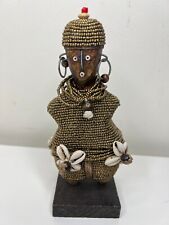 Namji african fertility doll hand carved wood w/ beads 7