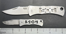 SOG Folding Knives Lot Of 2 Micron II & Centi Good USED Pocketknives Keychain picture