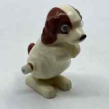 1977 Tomy Pocket Pets Wind Up Brown & White Dog Puppy Google Eye Toy SE2 picture