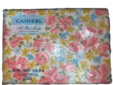 VTG Cannon No Iron Muslin Flat Sheet Twin Floral Unopened Sealed Mid Century picture