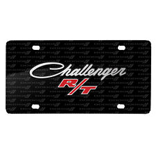 Dodge Challenger R/T Classic 3D Logo on Logo Pattern Black Metal License Plate picture