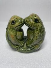 Kissing Frogs Love Handcrafted Ceramic Collectible Figurine picture