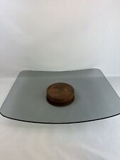 Vintage Ernest Sohn 22x17 Curved Glass Serving Tray Siamese Teak by ATAPCO picture