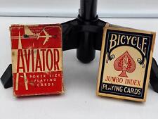 AVIATOR POKER SIZE PLAYING CARDS RED AND BLUE 2 DECKS ONE JUMBO picture