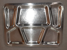 ⚓ 7 Vintage Carrollton USN US Navy Stainless Steel Divided Chow Food Trays picture