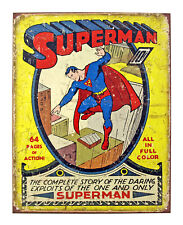 Superman Issue #1 Metal Tin Sign - Vintage Summer 1939 DC Comics  picture