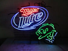  Bass Fish Lite Beer Neon Sign 24x20 Beer Bar Cave Restaurant Wall Decor picture