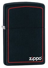 Zippo Black Matte with Red Border Pocket Lighter 218ZB-000063 picture