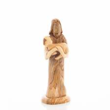 Abstract Olive Wood The Good Shepherd Carving, 10.2