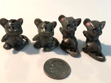 Lot of 4 Tiny Plastic Grey Mice Mouse picture
