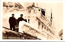 1920s RPPC Postcard Steamer Ship Iced in Alaska During A Tough Winter Unposted picture