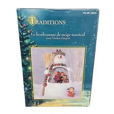 Traditions Musical Snowman Porcelain Figurine Silver Bells New in Box picture