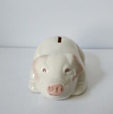 VTG Belleek Porcelain Pig Figurine Piggy Bank made in Ireland 1955 Marked picture