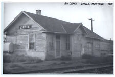 Circle Montana MT Postcard BN Depot 1981 Vintage Unposted RPPC Photo picture