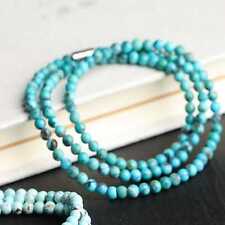 4MM Fashion natural blue round turquoise 108 knot beads bracelet VALENTINE'S DAY picture