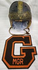 Vintage 1930's/40's Football Helmet + Varsity Letter Collectable picture