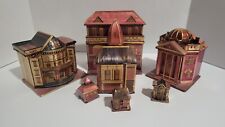 Bamboo Straw/Balsa Wood Set Of 7 Trinket Box Houses with Hidden Compartments picture