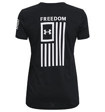 Women's UNDER ARMOUR  Freedom Flag T-Shirt SIZE LARGE picture