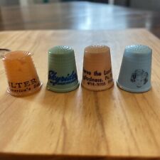 Vintage Celluloid Plastic Thimble lot of 4 Shirley Temple Filter queen religion picture