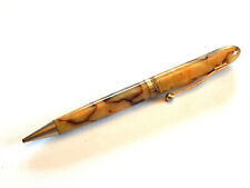 Vintage Ambassador Ballpoint Pen Marbled Gold and Brown NOT WORKING READ picture