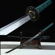 Green Hand Polished Clay Temperped Folded Steel Japanese Samurai Sword Katana  picture